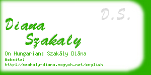 diana szakaly business card